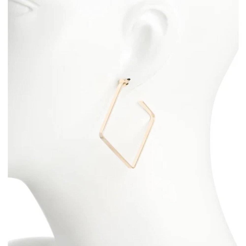 Jennifer Zeuner 14kt Gold Plated Salma Open Square Earrings